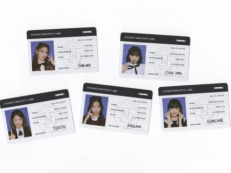 Lesserafim Ot5, Public Speaking Activities, Yonsei University, Photoshop Tutorial Graphics, School Id, Id Card Template, Senior Project, Id Photo, Miyawaki Sakura