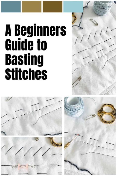 Ever wondered what those super large stitch lengths are for on your sewing machine? Or maybe you are looking for a new way to baste your quilt that doesn't involve spray or safety pins! In this quilt tutorial you'll learn how to make basting stitches 4 different ways, learn how to make a quilt block more accurately by using them, as well as tons of other basting quilting tips. | Quilting Wemple Hand Quilting Technique, Missouri Quilt Company, Basting A Quilt, Basting Stitch, Missouri Quilt, Quilt Layers, Make A Quilt, Quilt Tutorial, Different Stitches