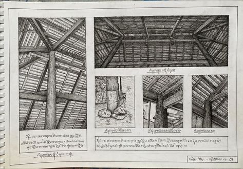 Khmer House Sketch, Khmer House, Architecture Studies, Cambodia Art, Architecture Workshop, Models Architecture, Cambodian Art, Pic Inspiration, Concept Models Architecture