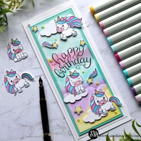 Unicorn Card, Girl Birthday Cards, Paper Crafts Diy Kids, Card Tutorials, Simon Says, Simon Says Stamp, New Release, Love Cards, Simple Cards