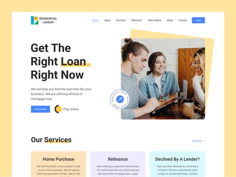 Loan Agency Website Design by Mrinmoy Krishna Roy on Dribbble Web Design Landing Page, Ui Ux Website Design, Ux Website Design, Ui Ux Website, Agency Website Design, Loan Company, Ui Web Design, Creative Website Design, Business Loan