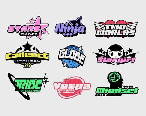 Alphabet Graffiti, Y2k Logo, School Shirt Designs, Globe Logo, Typographic Logo Design, Logo Design Inspiration Creative, Desain Buklet, Graffiti Logo, Clothing Brand Logos