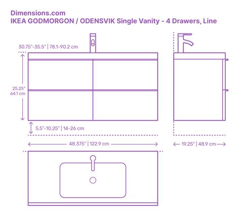 Ikea Godmorgon, Standard Bathroom, Bathroom Sink Cabinets, Cabinet Options, Fixtures Bathroom, Kindergarten Design, Cabinet Dimensions, Bathroom Plumbing, Cad Blocks