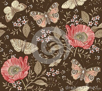 Wildflowers Drawing, Wildflower Drawing, Graphics Painting, Victorian Illustration, Fashion Textiles, Painting Fashion, Flowers Drawing, Fabric Background, Flowers Butterfly