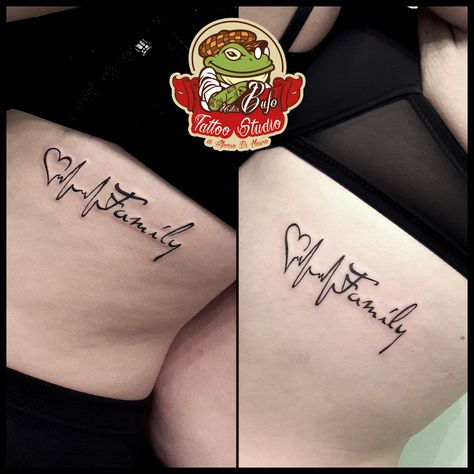 Heartline, Family lettering tattoo for mother and daughter #tattoo #tattoos #tattooed #family #letterimg #heartline #heart #sweet #quote #tattooartist #tattoodesign #tattooidea #letteringtattoo #familytattoo #romantic #instagood Heartline Tattoo, Tattoo For Mother And Daughter, Tattoo For Mother, Mother And Daughter Tattoo, Family Lettering, Daughter Tattoo, Cross Tattoos, Lettering Tattoo, Mother Tattoos