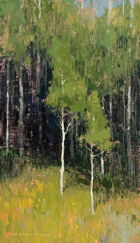 David Grossmann- Aspen Near Silverthorne- Matthews Gallery | Flickr - Photo Sharing! 자작나무 그림, Abstract Tree Painting, Expressionist Art, Impasto Painting, Abstract Tree, Landscape Artwork, Watercolor Trees, Abstract Art Landscape, Paintings I Love