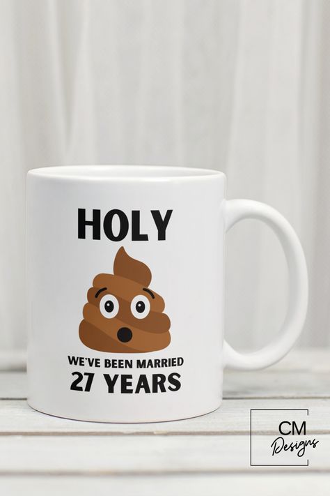 27th anniversary gift, 27 yr wedding, 27 years married, wife husband, poop emoji, couple parents mug 27 Anniversary Quotes, Emoji Couple, Happy 27th Anniversary, 27th Anniversary, Happy Anniversary Wishes, Poop Emoji, Anniversary Wishes, Anniversary Quotes, Wedding Celebration