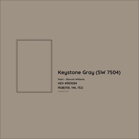 Sherwin Williams Keystone Gray (SW 7504) Paint color codes, similar paints and colors Keystone Grey Sherwin Williams, Sw Keystone Gray, Keystone Gray Sherwin Williams, Sherwin Williams Keystone Gray, Analogous Color Scheme, Sherwin Williams Gray, Paint Color Codes, Rgb Color Codes, Hexadecimal Color