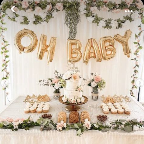 Gender Reveal Vintage Theme, Cupcake Display Baby Shower Ideas, Shabby Chic Baby Shower Ideas, Chic Baby Shower Ideas, Shower 2023, Blush Pink Baby Shower, Showers Ideas, Shower Vintage, Country Baby Shower