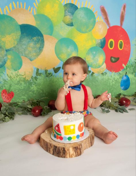 The Very Hungry Caterpillar Photo Shoot, Hungry Caterpillar Photo Shoot, Hungry Caterpillar First Birthday, Caterpillar Pictures, Very Hungry Caterpillar Birthday, Caterpillar Birthday, Bug Party, Hungry Caterpillar Birthday, Birthday Photo Shoot