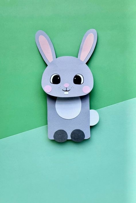 Paper Bag Puppets For Kids, Paper Bag Bunny, Ninja Turtle Crafts, Bunny Puppet, Origami Bunny, Puppet Ideas, How To Make A Paper Bag, Diy Paper Bag, Paper Bunny