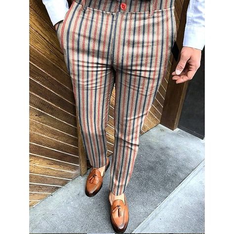 Men's Chinos Trousers Jogger Pants Print Stripe Full Length Casual Daily Trousers Smart Casual Khaki Navy Blue Micro-elastic 2023 - US $29.99 Tuxedo Shirt Men, Men's Chinos, Pants Print, Chino Joggers, Mens Outdoor Jackets, Slim Fit Dress Pants, Smart Casual Style, 2024 Spring Summer, Business Pants