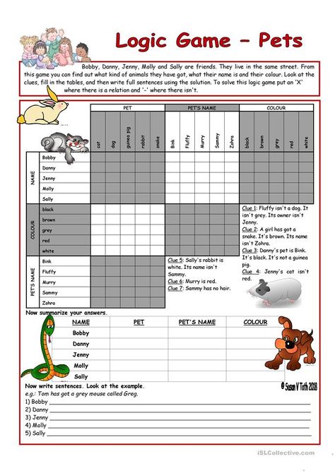 Logic Puzzles For Kids Free Printable, Printable Logic Puzzles, Logic Puzzles For Kids, Logic Puzzles Brain Teasers, Logic Games For Kids, Logic Problems, Thinking Games, Kid Logic, Logic Puzzle