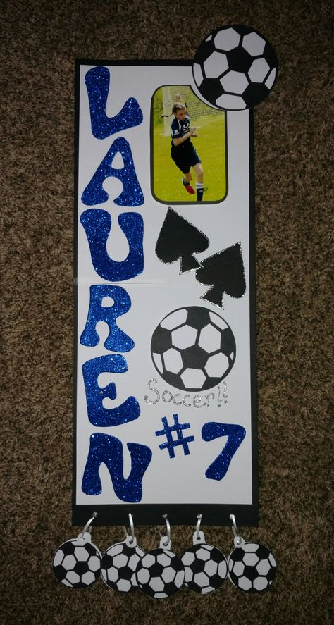 Soccer Poster For Hotel Door, Soccer Hotel Door Signs Diy, Soccer Locker Decorations High Schools, Soccer Locker Signs, Soccer Locker Decorations, Soccer Signs Posters High Schools, Soccer Signs, Volleyball Locker Decorations, Locker Room Decorations