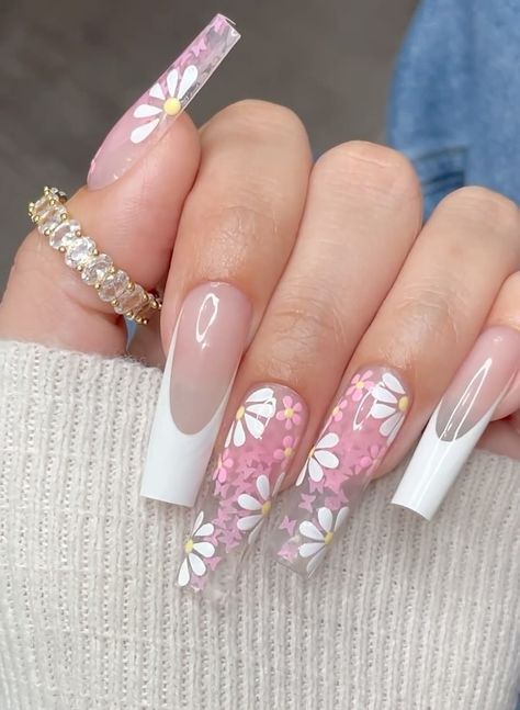 25 Spring Gel Nail Designs to Inspire You Fruit Nail Designs, Daisy Nail Art, Pastel Nails Designs, Spring Acrylic Nails, Gel Polish Nail Art, Ombre Nail Designs, Nail Art Ombre, Classic Nails, Diy Nail Designs