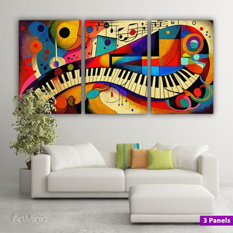 Piano Artwork, Piano Wall Art, Piano Wall, Brooklyn Design, Kandinsky Art, Music Canvas, Music Artwork, Canvas Home Decor, Wassily Kandinsky