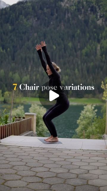 Yoga Daily Practice on Instagram: "Stop sitting - start strengthening! 🔥  - Reel By @andriyannasflow  - As we continue our strength themed week, today let’s chair-ish the power within and add some dynamics to the already empowering Chair pose (Utkatasana). (psst if you missed my tips on proper alignment for the classic Chair pose, don’t worry, it’s just one post behind😉)  Let me share with you 7 variations of the Chair pose, perfect for managing the strains of our desk-bound lifestyles and anyone eager to rejuvenate their physical and mental well-being.  These variations provide a spectrum of intensity suitable for anyone, from a total beginner to a seasoned yogi. So choose whichever suits your needs best, sculpt those muscles and find peace within.  Eager to transform and elevate your p Chair Pose Yoga Variations, Utkatasana Pose, Poses In Chair, Chair Pose Variations, Vinyasa Yoga Poses, 2 Week Wait, Chair Pose Yoga, Yoga Daily, Yoga Poses Names