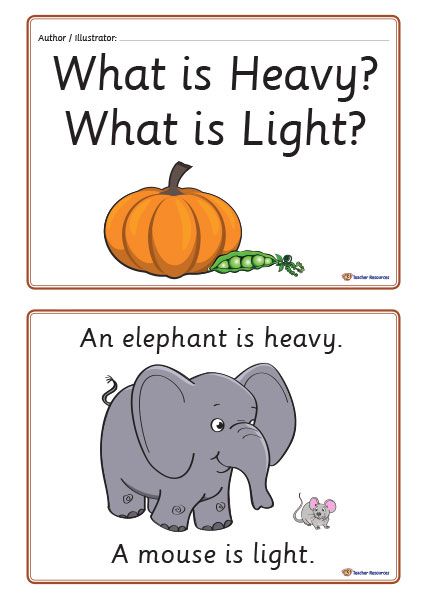 Heavy Light Concept Book - Children author and illustrate this printable book. Ideal for alternative reading activities Heavy And Light Kindergarten, Heavy And Light Activities Kindergarten, Heavy Or Light Activities, Heavy Vs Light Preschool, Heavy Light Concept For Kids, Heavy And Light Activities, Heavy And Light Activities Preschool, Preschool Opposites, Maths Tlm