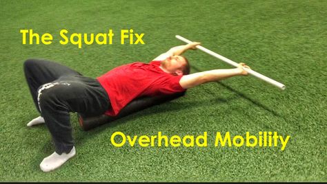 Overhead Mobility, Squat University, Crossfit Mobility, Asian Squat, Shoulder Mobility Exercises, Barbell Lifts, Overhead Squat, Mobility Workout, Shoulder Mobility