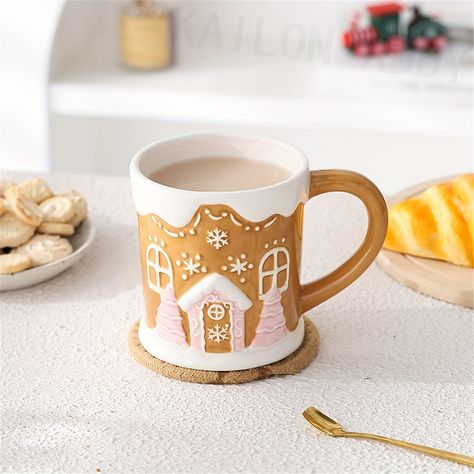 Items: Cookie house mug. Brand:KAILON ADDY. Holidays:Christmas. Holidays:Halloween. Material Features:Insulated. Material:Ceramic. Operation Instruction:Hand wash only. Pattern:Graphic. Recommended Age:Adult. Recommended Usage:Multipurpose. Reusability:Reusable. Shape:Round. Special Features:Non slip. Theme:Christmas. KAILON ADDY. Faster shipping. Better service Gingerbread House Designs, Magic For Kids, Cookie House, Family Breakfast, Christmas Gingerbread House, Holiday Drinks, Christmas Gingerbread, Christmas Morning, A Christmas Story