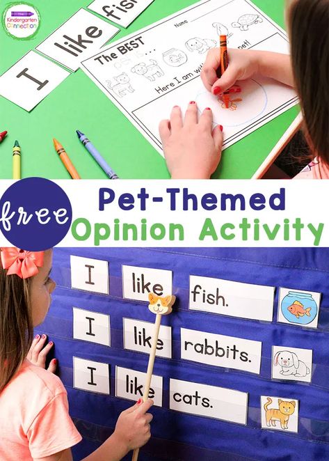 FREE Pet-Themed Sentence Building Activity for Pre-K and Kindergarten Sentence Building Kindergarten, Literacy Groups, Sentences Kindergarten, Preschool Social Studies, Sentence Building Activities, Kindergarten Writing Activities, Prek Literacy, Making Sentences, Kindergarten Special Education