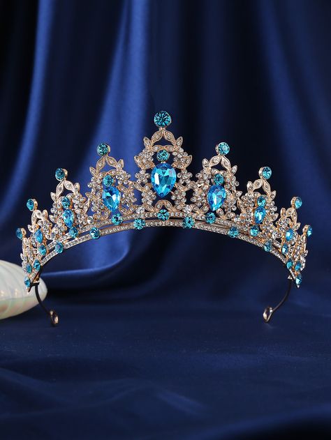 Quince Crown, Simplistic Jewelry, Luxury Headbands, Quinceanera Jewelry, Quinceanera Tiaras, Crystal Wedding Tiaras, Blue Crown, Beautiful Tiaras, Wedding Tiara