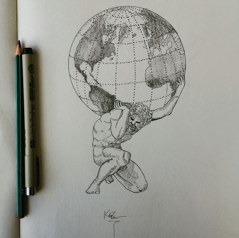 Atlas Holding The World Drawing, Atlas Globe Tattoo, Greek Mythology Atlas Tattoo, Mens Atlas Tattoo, Atlas Drawing Greek, Atlas Tattoo Minimalist, Atlas Tattoo Simple, Atlas Tattoo Stencil, Man Holding The World