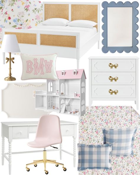 Grandmillennial Bedroom, Pink Toddler Rooms, E Girl Room, Preppy Bedroom, Toddler Bedroom Girl, Kids Desk, Toddler Girl Room, Nursery Room Design, Guest Room Decor