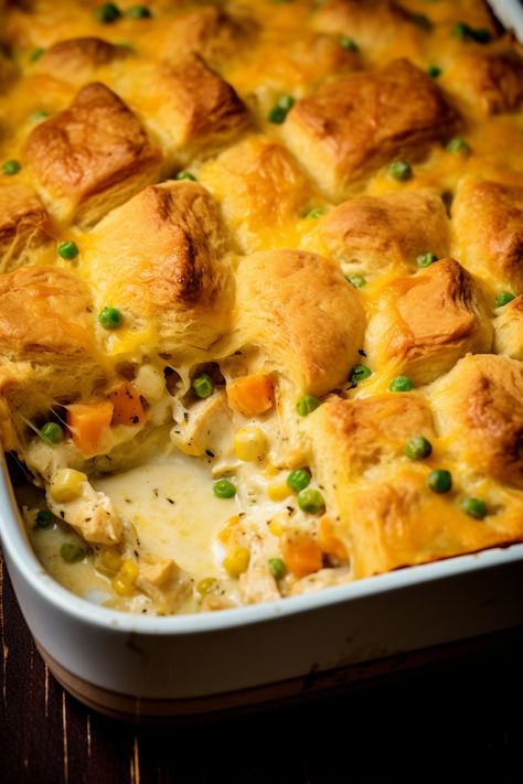 Chicken Pot Pie Bubble Up Casserole, Bubble Up Chicken Pot Pie, Bubble Up Chicken, Corn Coleslaw, Tennessee Onions, Snickers Fudge, Mouth Chicken, Butter Bites, Pot Pie Casserole