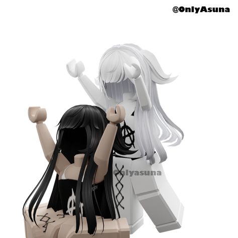 black white matching outfits Roblox Matching Outfits Girl And Girl, Roblox Matching Fits, Matching Roblox Outfits, Roblox Matching Outfits, Roblox Random, Roblox Matching, Black White Hair, Matching Fits, Skin Roblox