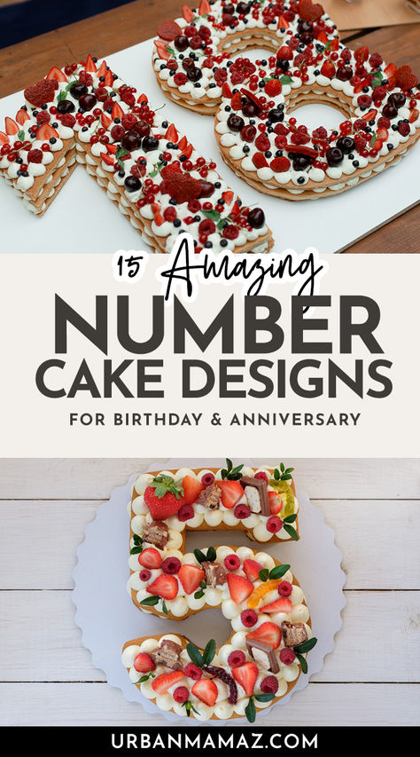 number cake designs Number 16 Cake Sweet Sixteen, Numbers Cakes Ideas, 5 Cupcake Cake Number, Number 11 Cake, Number Cake Tutorial, Number Cake Decorating Ideas, Number Cake Design, Birthday Cake Alternatives, Number Birthday Cakes