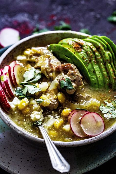 Corn Tortilla Soup, Posole Verde Recipe, Posole Verde, Pork Posole, Pozole Recipe, Honey Pork, Verde Recipe, Leftover Pork, Corn Tortilla