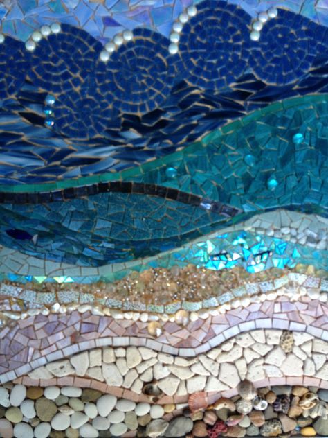 https://flic.kr/p/dJ2FTz | Mosaic complete. Now the grout. Shell Mosaic, Mosaic Stained, Mosaic Tile Art, Mosaic Madness, Glass Mosaic Art, Broken Pieces, Ocean Scenes, Mosaic Garden, Mosaic Projects