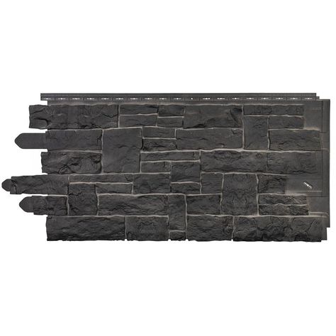 NovikStone SK - Stacked Stone in Onyx (49.32 Square Feet / Box) Stone Vinyl Siding, Vinyl Shake Siding, Stone Veneer Siding, Faux Stone Siding, Dry Stack Stone, Stacked Stone Walls, Types Of Siding, Knee Wall, Stone Masonry