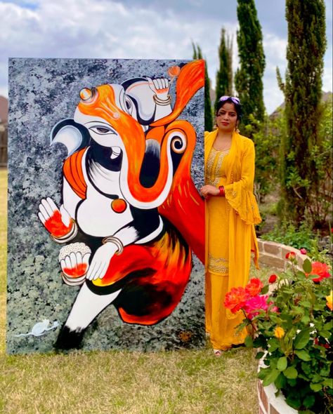 https://etsy.me/1sZR0O0 Features “Ganesha” traditional , contemporary, modern style art Pls share my work if you like it🙏 Shop now- https://etsy.me/1sZR0O0 https://www.facebook.com/Rituhandmadearts ✨Fortunate to decorate my beautiful client Sirsha and Raghu’s house in Frisco , TX with my painting This painting is done on 6 ft x 4ft ready to hang canvases ✨. /*Please get in touch with me if you would like to get a custom paintings done for your favorite space be it home , office or business Ganesh Painting Canvases, Ganesh Painting, Painting Indian, Ganesh Art Paintings, Modern Art Painting, Indian God, Beautiful Abstract Art, Traditional Contemporary, Ganesh Art