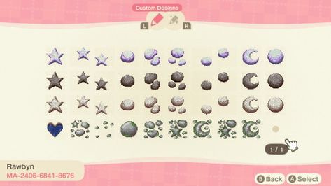 Animal Crossing Adventures - I’m back with more moon and star path stones. This... Lego Poster, Acnh Inspiration, Motif Acnl, Animal Crossing Guide, Animal Crossing Qr Codes Clothes, Path Design, Animal Crossing Wild World, Qr Codes Animal Crossing, Animal Crossing Villagers