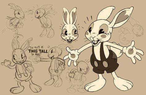 Rubber Hose Style Animals, How To Draw Rubber Hose Style Art, Rubberhose Oc, Rubber Hose Character Design, Comic Planning, Rubber Hose Style Art, Rubberhose Animation, Rabbit Cartoon Drawing, Retro Cartoon Characters