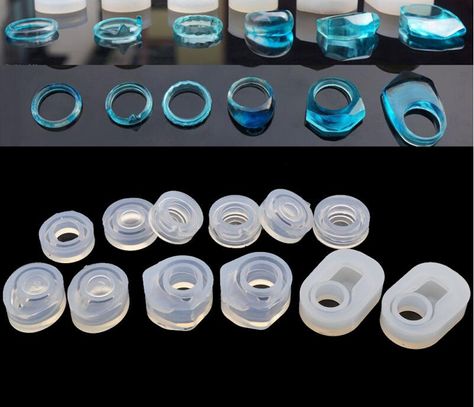 6 Pieces Assorted DIY Silicone Ring Mold for Resin Jewelry Making Craft-in Jewelry Tools & Equipments from Jewelry & Accessories on Aliexpress.com | Alibaba Group Ring Mold, Liquid Resin, Diy Silicone, Mold For Resin, Resin Jewelry Making, Silicone Resin, Silicone Ring, Silicone Rings, Diy Silicone Molds