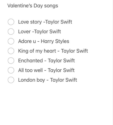 Valentines Songs, Valentine Songs, Taylor Swift Enchanted, Adore U, Taylor Swift Songs, Saint Valentine, King Of My Heart, Funny Text, Funny Text Messages