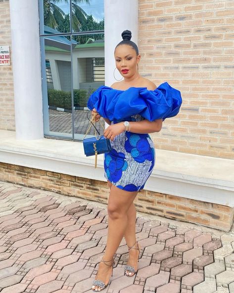 Blue Ankara Dress Styles, Blue Ankara, Chitenge Outfits, Dresses For Church, Fashion Collection Inspiration, Africa Style, Ankara Dress Styles, African Print Dress Ankara, African Print Clothing