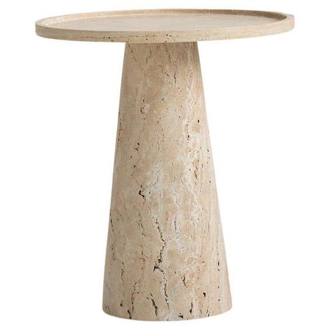 Travertine Pedestal Side Table For Sale at 1stDibs Travertine Pedestal, Marble Stools, Travertine Side Table, Stone Side Table, Silver Side Table, Pedestal Side Table, Marble Bowl, Design Salon, Travertine Stone