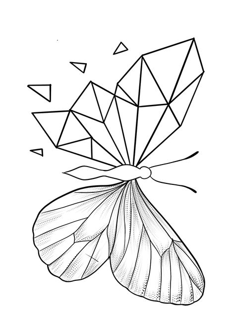 Geometric Butterfly Design, Geometric Art Flower, Geometry Butterfly, Geometric Tattoo Butterfly, Tattoo Types, Basic Art Techniques, Butterfly Tattoo Ideas, Abstract Tattoo Ideas, Geometric Art Animal