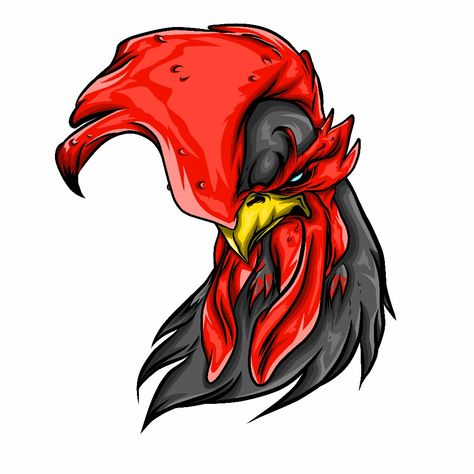 Logo vektor kepala ayam menggunakan aplikasi infite design Rooster Silhouette, Cartoon Rooster, Rooster Tattoo, Buddha Tattoo Design, Rooster Painting, Landscape Tattoo, Silhouette Tattoos, Rooster Art, Tato Lengan