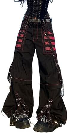 Women Y2k Pants Goth Punk Emo Pants Baggy Bell Bottom Jeans Y2k Wide Leg Jeans Harajuku Grunge Pants Hip Hop Clothes Emo Baggy Jeans, Goth Baggy Pants, Punk Cargo Pants, Emo Pants, Emo Jeans, Scene Pants, Alt Shoes, Pants Grunge, Grunge Pants