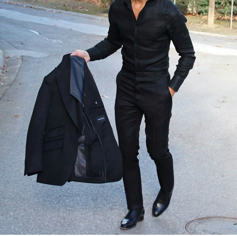 All Black Suit, Formal Attire For Men, Black Outfit Men, Western Outfits Men, Black Suit Men, Formal Men Outfit, Men Formal, Fashion Suits For Men, Mens Fashion Classy