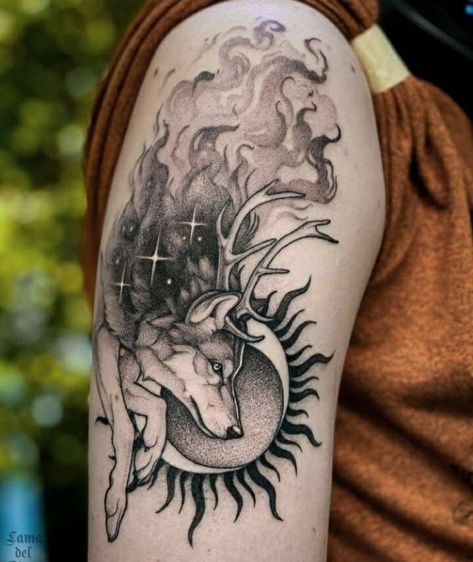 Wolf Girl Tattoos, Minnie Tattoo, Wolf Tattoos For Women, Him And Her Tattoos, Beautiful Wolf, Wrist Tattoo Designs, Wrist Tattoo Ideas, H Tattoo, Wolf Tattoo Sleeve