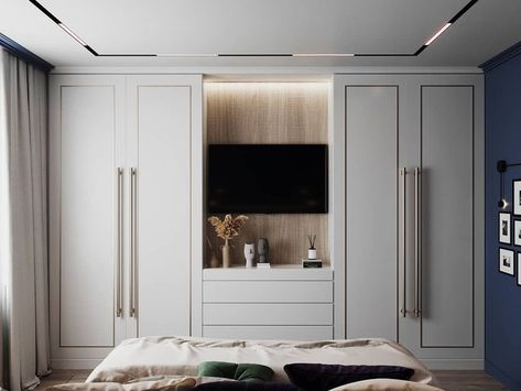 Built In Closet Ideas With Tv, Bedroom Built Ins Armoires & Wardrobes, Tv Cabinet With Wardrobe Master Bedrooms, Bedroom With Armoire Layout, Ikea Cabinets Bedroom, Tv In Wardrobe Built Ins, Tv Closet Bedroom, Primary Bedroom Built Ins, Tv Unit With Wardrobe Master Bedrooms