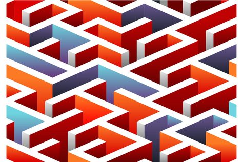 Isometric seamless Maze pattern. by sukmaraga on Envato Elements Maze Graphic Design, Maze Pattern, Website Builder Free, Shop Layout, Wordpress Design, Woocommerce Themes, Digital Assets, Sketchbook Inspiration, Envato Elements