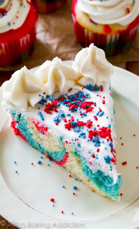 4th Desserts, 4th Of July Food Ideas, July Food Ideas, 4th July Food, Homemade Vanilla Cake, Chocolate Chip Cookie Cups, American Dessert, Fourth Of July Recipes, Sallys Baking