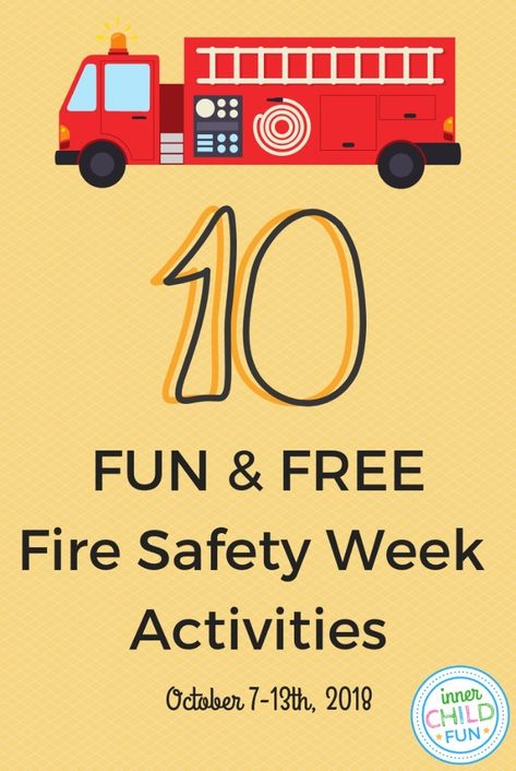 Here are 10 fun and free #firepreventionweek activities with printables, worksheets, lesson plans, apps, and more! This year Fire Safety Week is October 7-13th, 2018. Safety Week Ideas, Fire Prevention Week Preschool, Fire Safety Lesson Plans, Fire Safety Week Activities, Fire Safety Worksheets, Fire Safety Preschool Crafts, Fire Safety Lessons, Safety Lesson Plans, Fire Safety Crafts